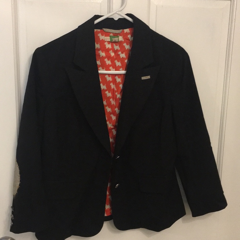 Anthro black blazer with elbow patches